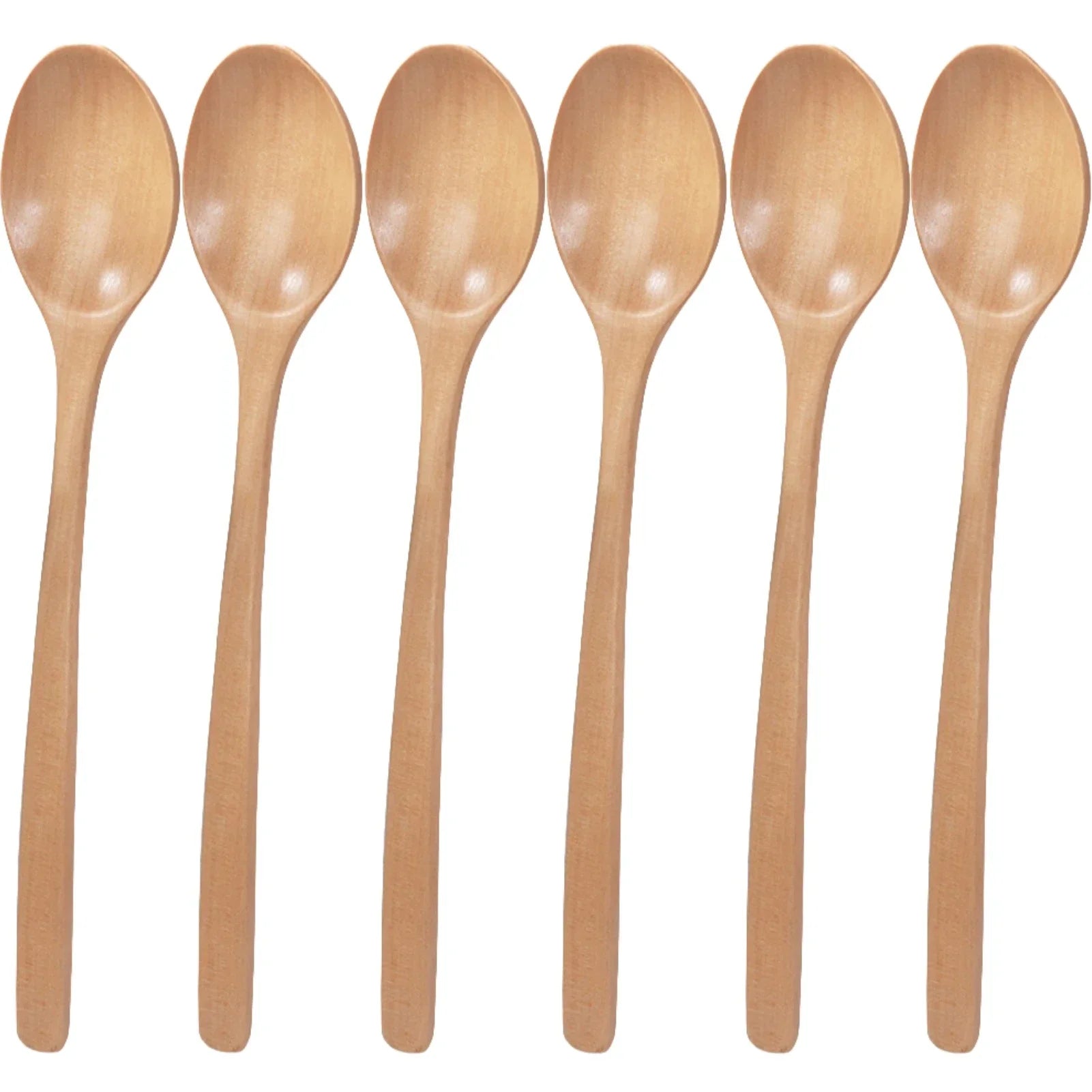 6-Piece Bamboo Wooden Spoon Set – Korean Style 9"