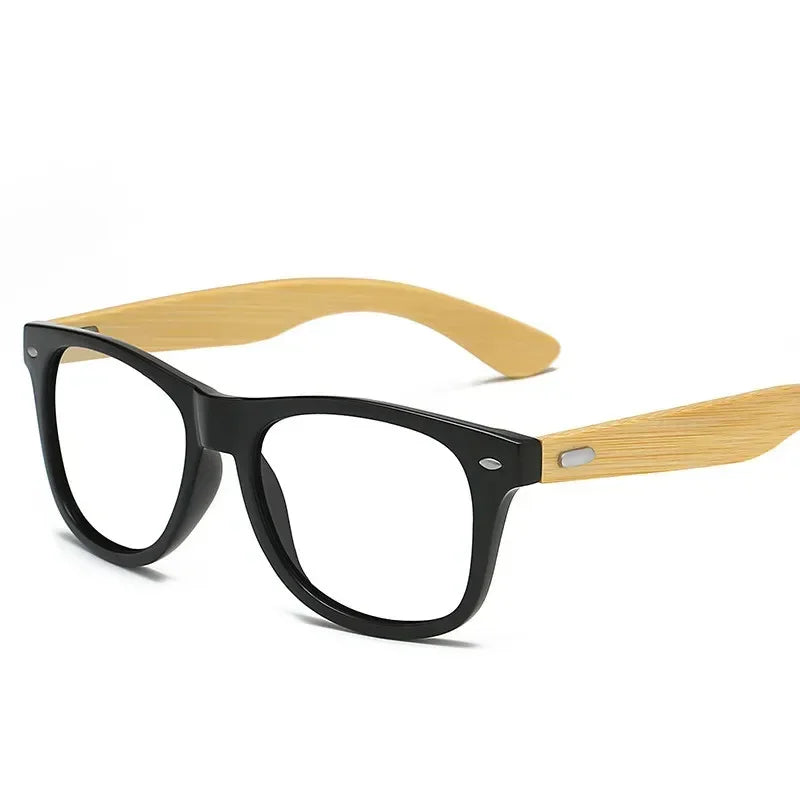 Retro Bamboo Leg UV400 Round Sunglasses Unisex