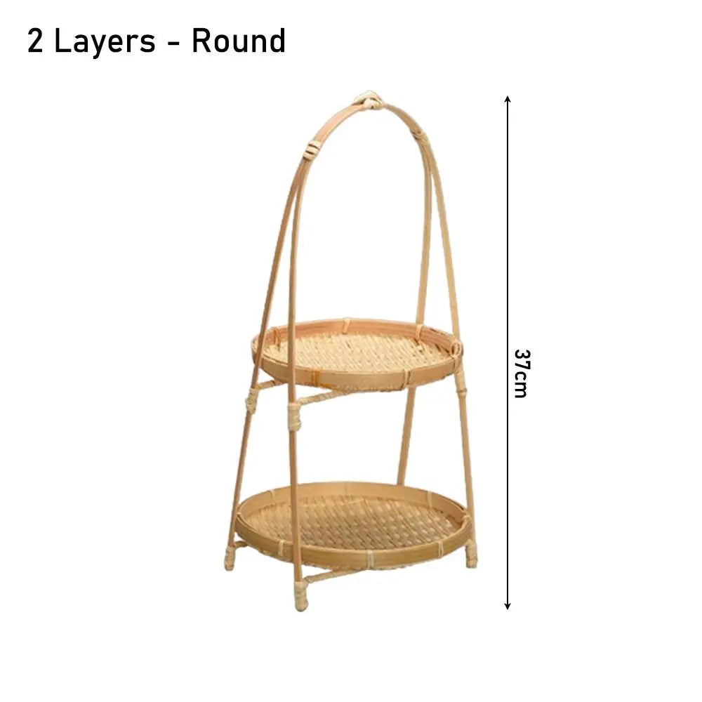 Multi-Layer Bamboo Woven Storage Basket (1-3 Layers)