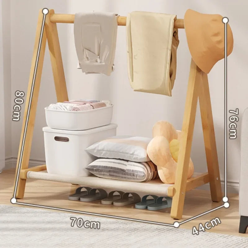 Foldable Bamboo Floor Clothes & Towel Hanger