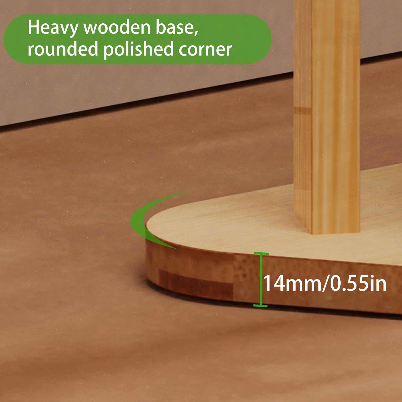 Bamboo Corner Tree Coat Rack with Hooks & Shelves