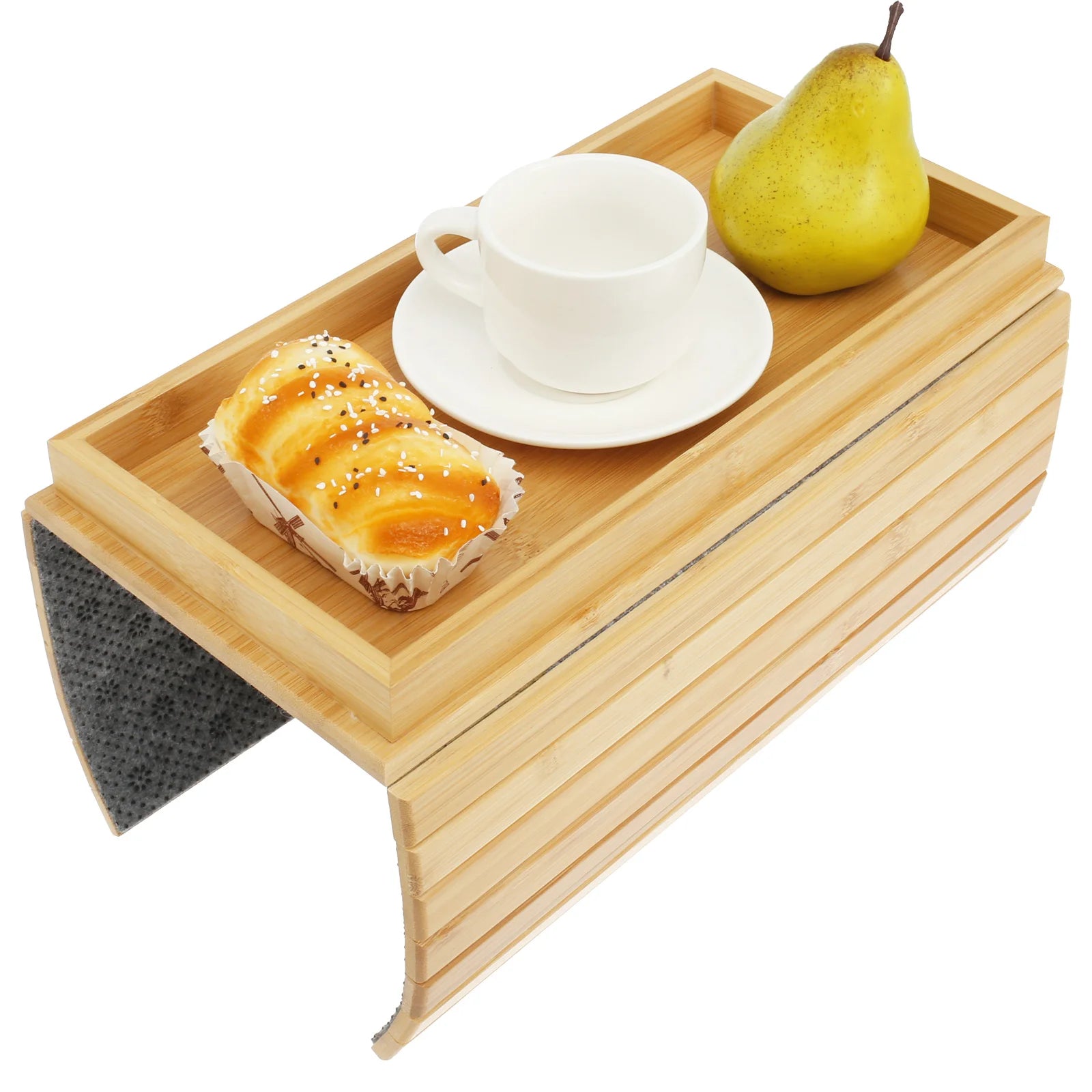 Foldable Bamboo Sofa Armrest Cup Holder Tray