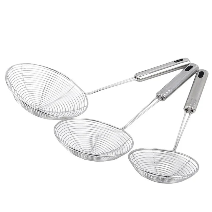 Stainless Steel Oval Skimmer – Fine Mesh Oil & Food Strainer for Cooking & Frying