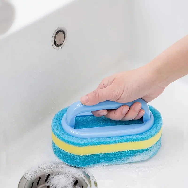Multi-Purpose Scrubbing Brush with Handle – Kitchen & Bathroom Cleaning Tool