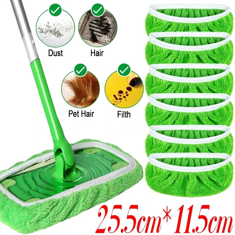 Reusable Microfiber Mop Pads – Wet & Dry Cleaning Cloths for Floor & Furniture