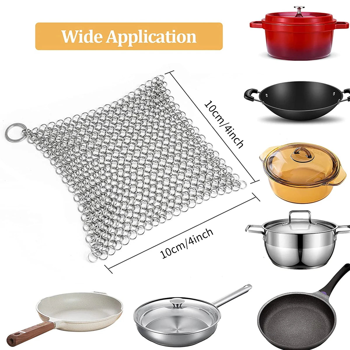 Leeseph Stainless Steel Chainmail Kitchen Scrubber
