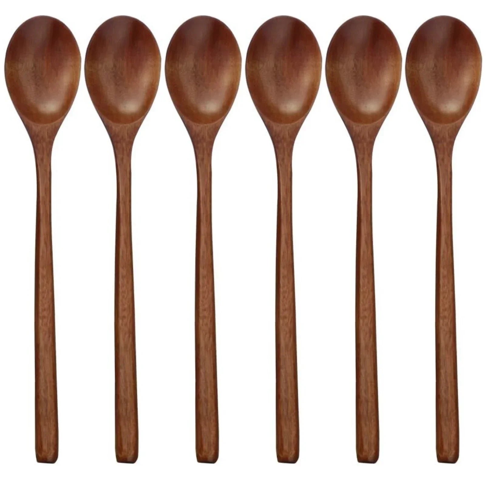 6-Piece Bamboo Wooden Spoon Set – Korean Style 9"