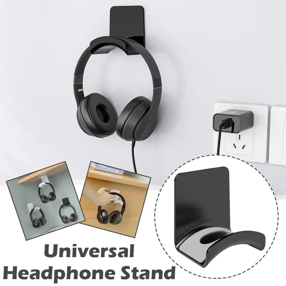 Universal Adhesive Plastic Headphone Wall & Desk Mount