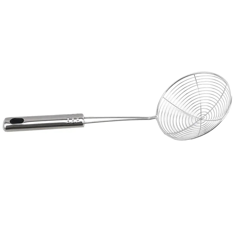 Stainless Steel Oval Skimmer – Fine Mesh Oil & Food Strainer for Cooking & Frying