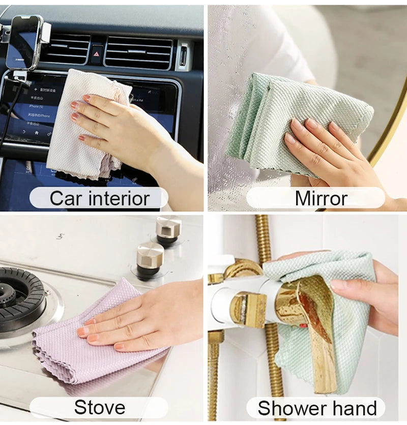5/10pcs Reusable Microfiber Cleaning Cloths