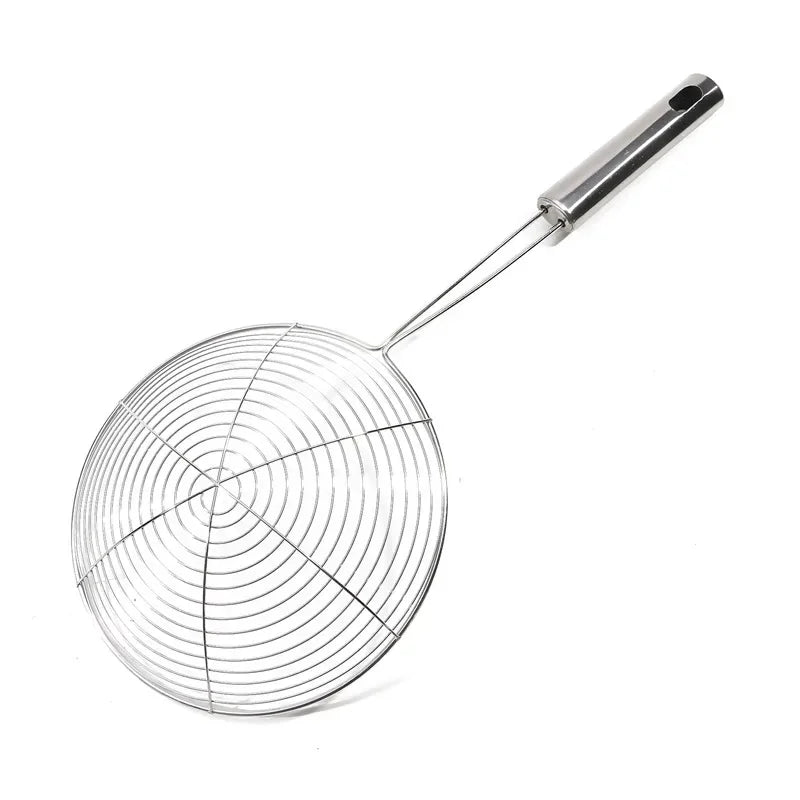 Stainless Steel Oval Skimmer – Fine Mesh Oil & Food Strainer for Cooking & Frying