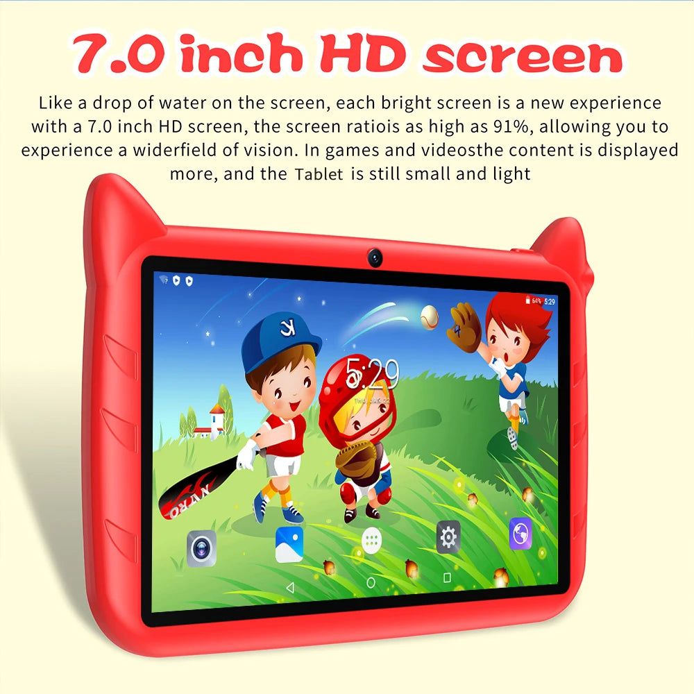 BDF 7" Kids Tablet – Android 13, 4GB+64GB, WiFi, Parental Control, Educational Gift
