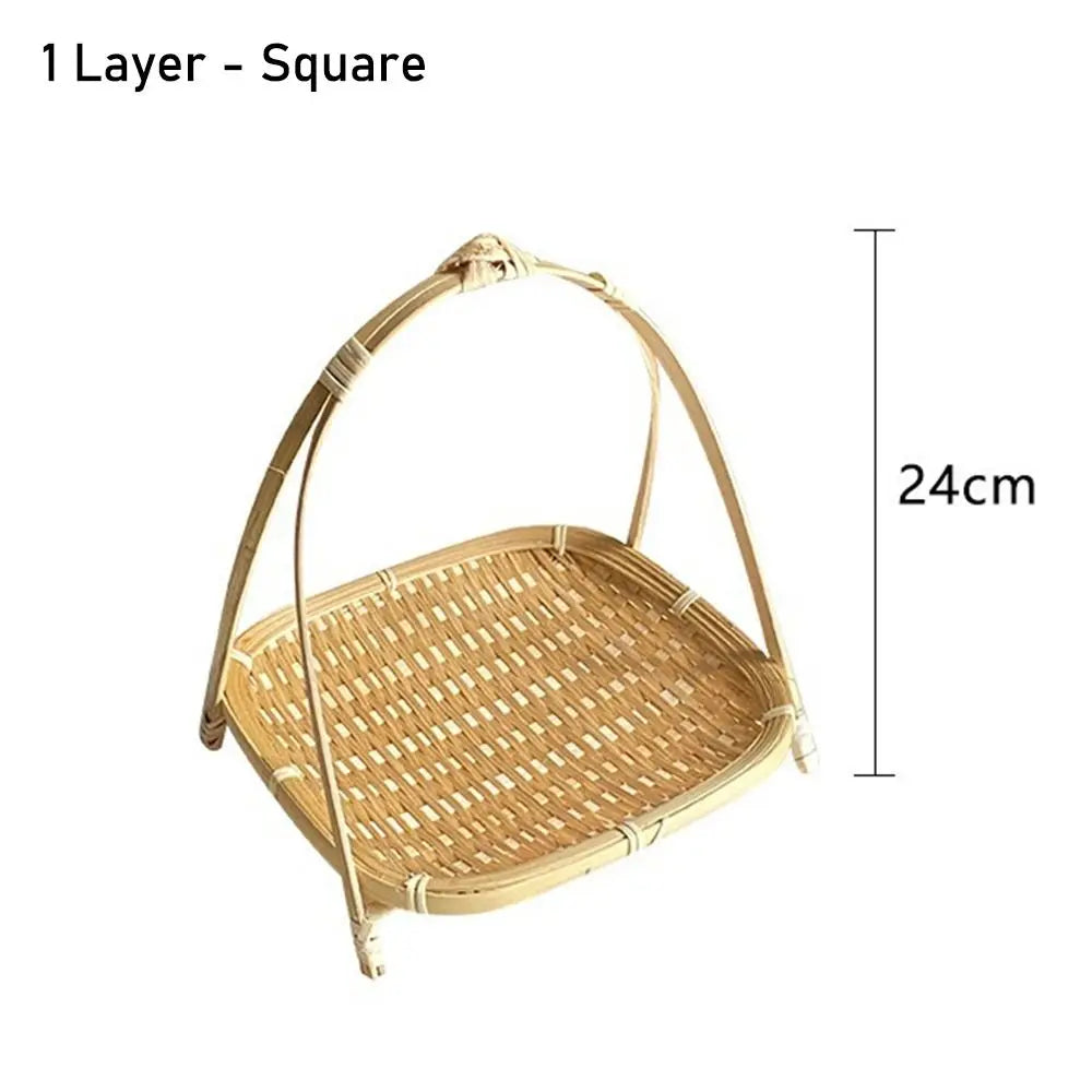 Multi-Layer Bamboo Woven Storage Basket (1-3 Layers)