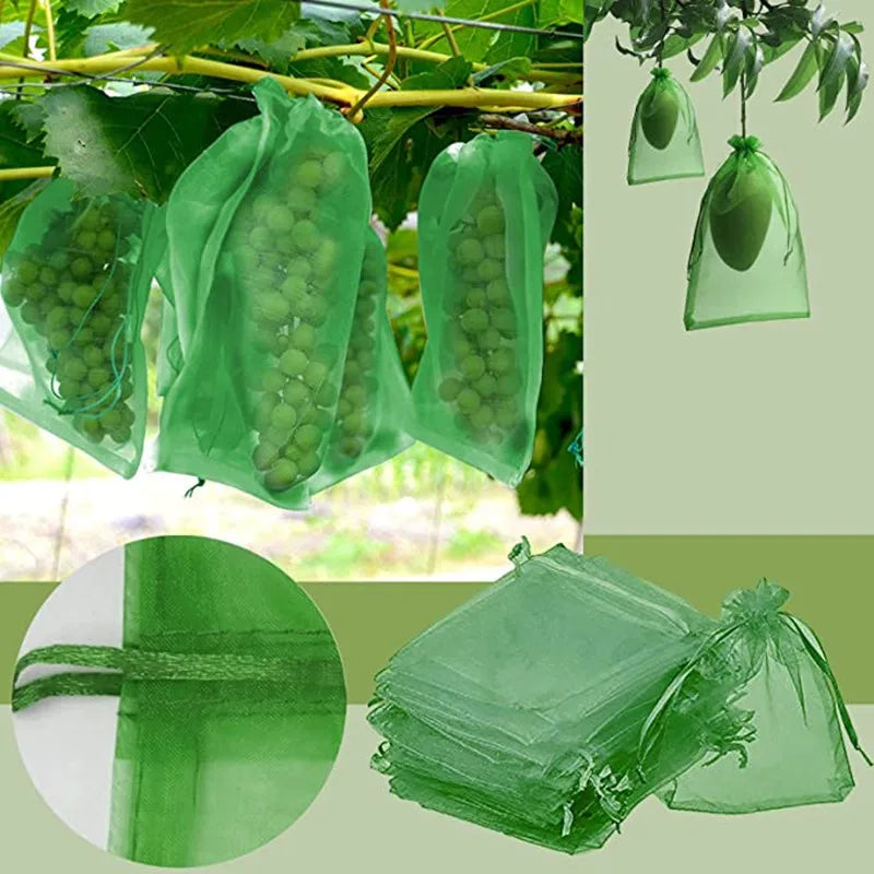 Reusable Fruit Protection Netting Bags with Drawstring (50/100 pcs)
