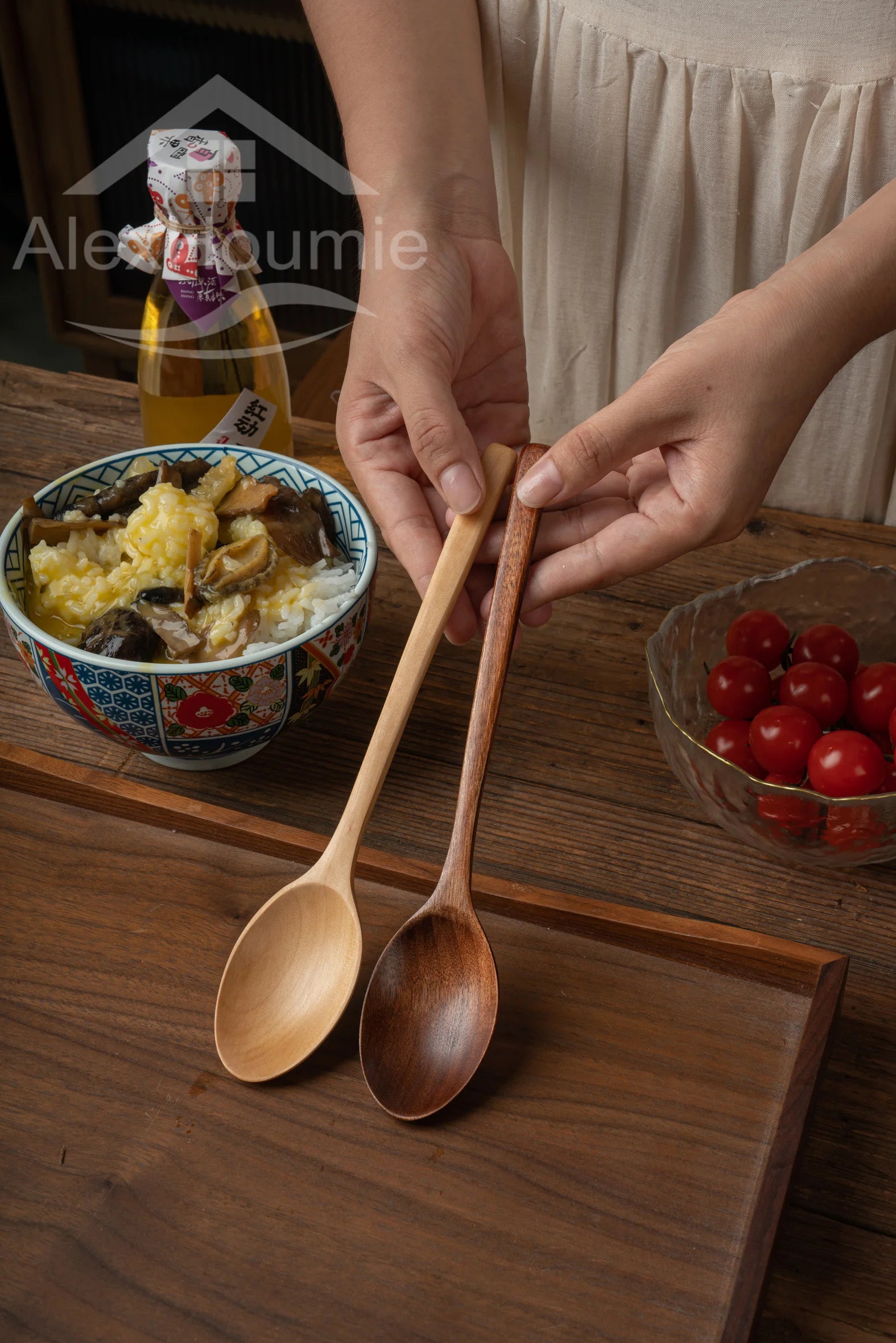 6-Piece Bamboo Wooden Spoon Set – Korean Style 9"