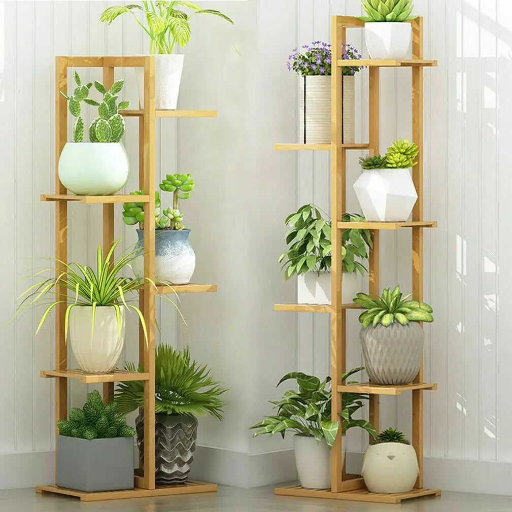 Bamboo 5/6 Tier Plant Stand Rack