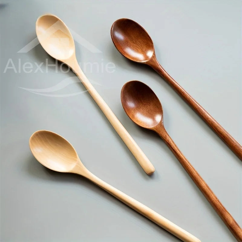 6-Piece Bamboo Wooden Spoon Set – Korean Style 9"