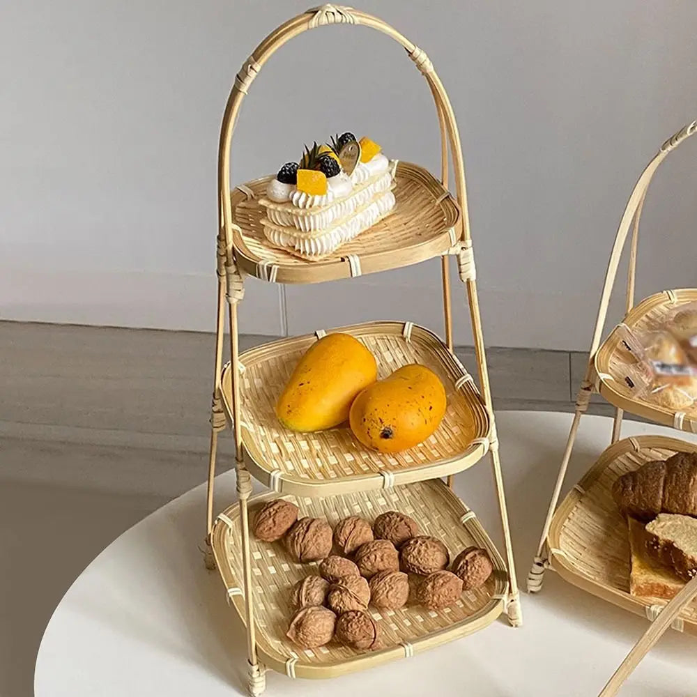 Multi-Layer Bamboo Woven Storage Basket (1-3 Layers)