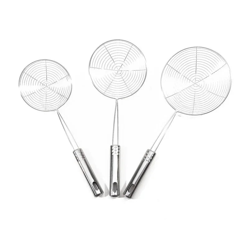 Stainless Steel Oval Skimmer – Fine Mesh Oil & Food Strainer for Cooking & Frying