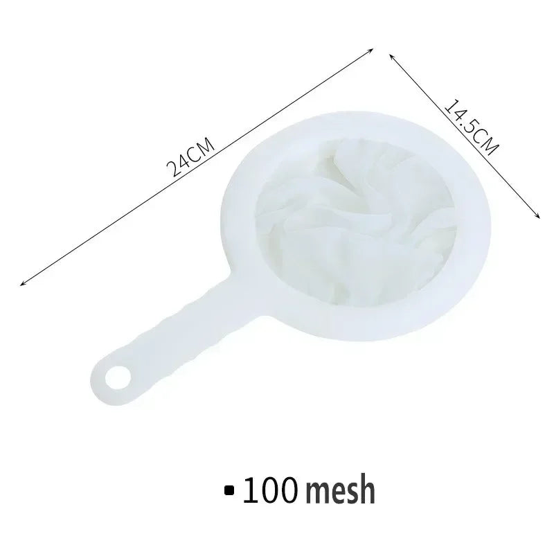 Reusable Nylon Fine Mesh Strainer Spoon – 100/200/400 Mesh for Kitchen Filtering