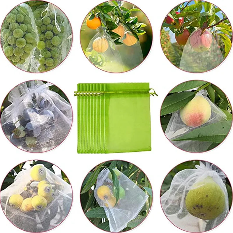Reusable Fruit Protection Netting Bags with Drawstring (50/100 pcs)