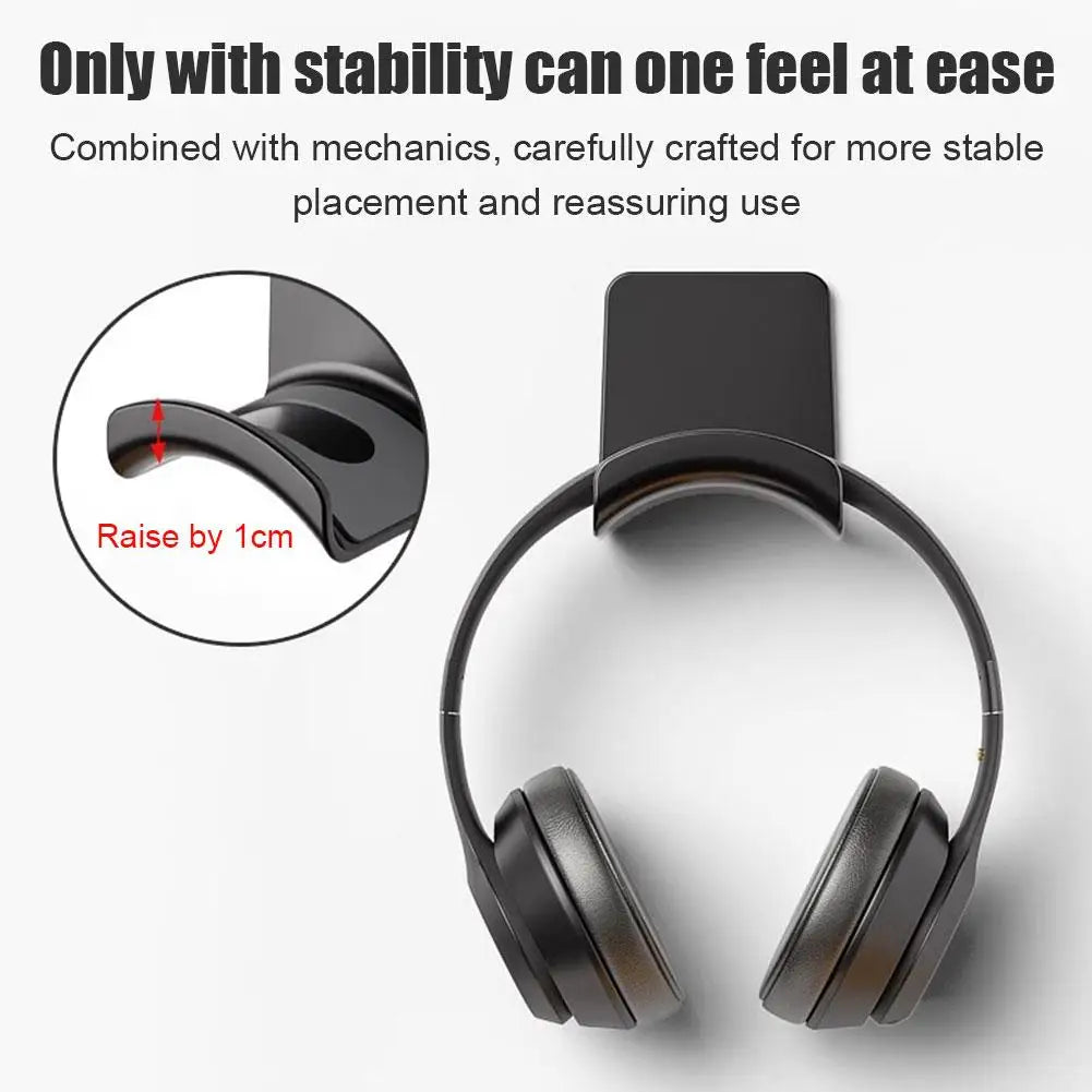 Universal Adhesive Plastic Headphone Wall & Desk Mount