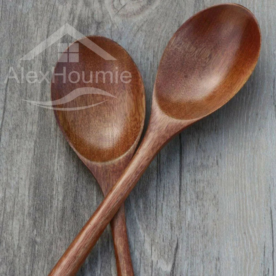 6-Piece Bamboo Wooden Spoon Set – Korean Style 9"
