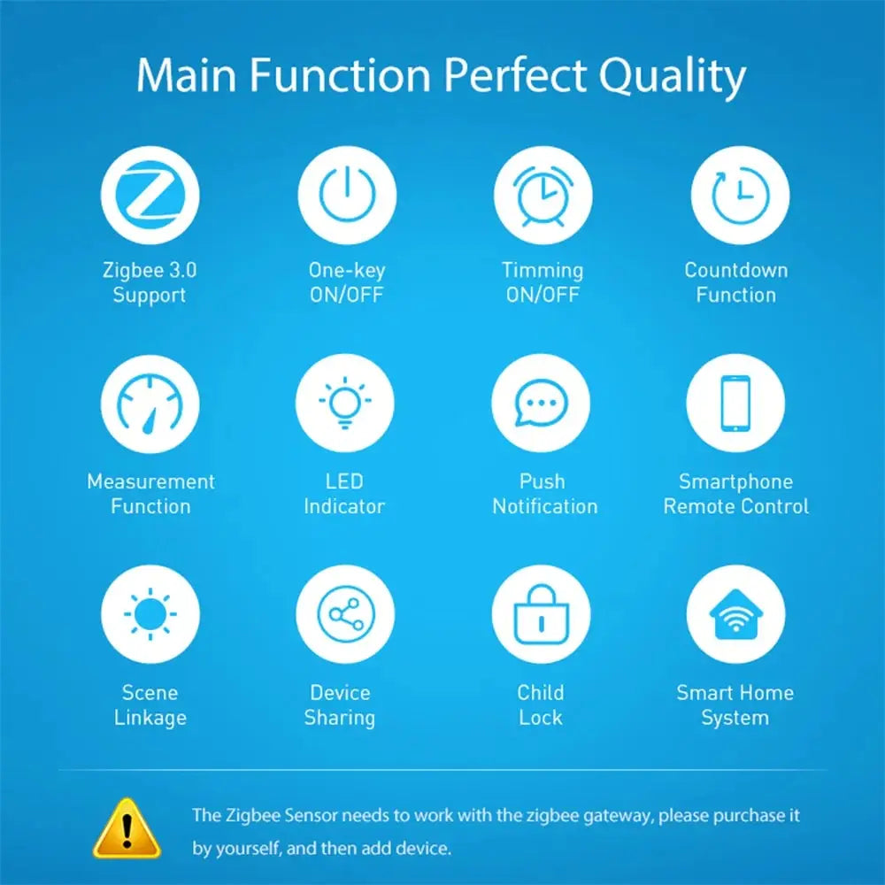 Tuya Zigbee Smart Plug EU – 16A Socket with Energy Monitoring & Voice Control