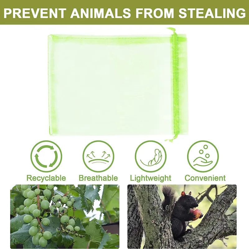 Reusable Fruit Protection Netting Bags with Drawstring (50/100 pcs)