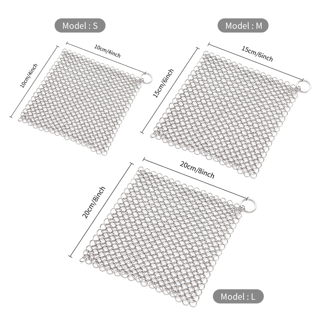 Leeseph Stainless Steel Chainmail Kitchen Scrubber