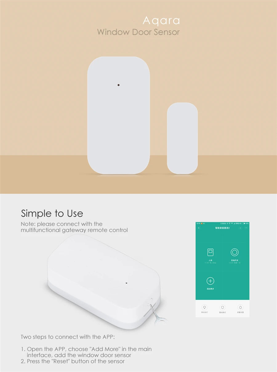 Aqara Zigbee Door & Window Sensor – Smart Wireless Detector for HomeKit & Mijia