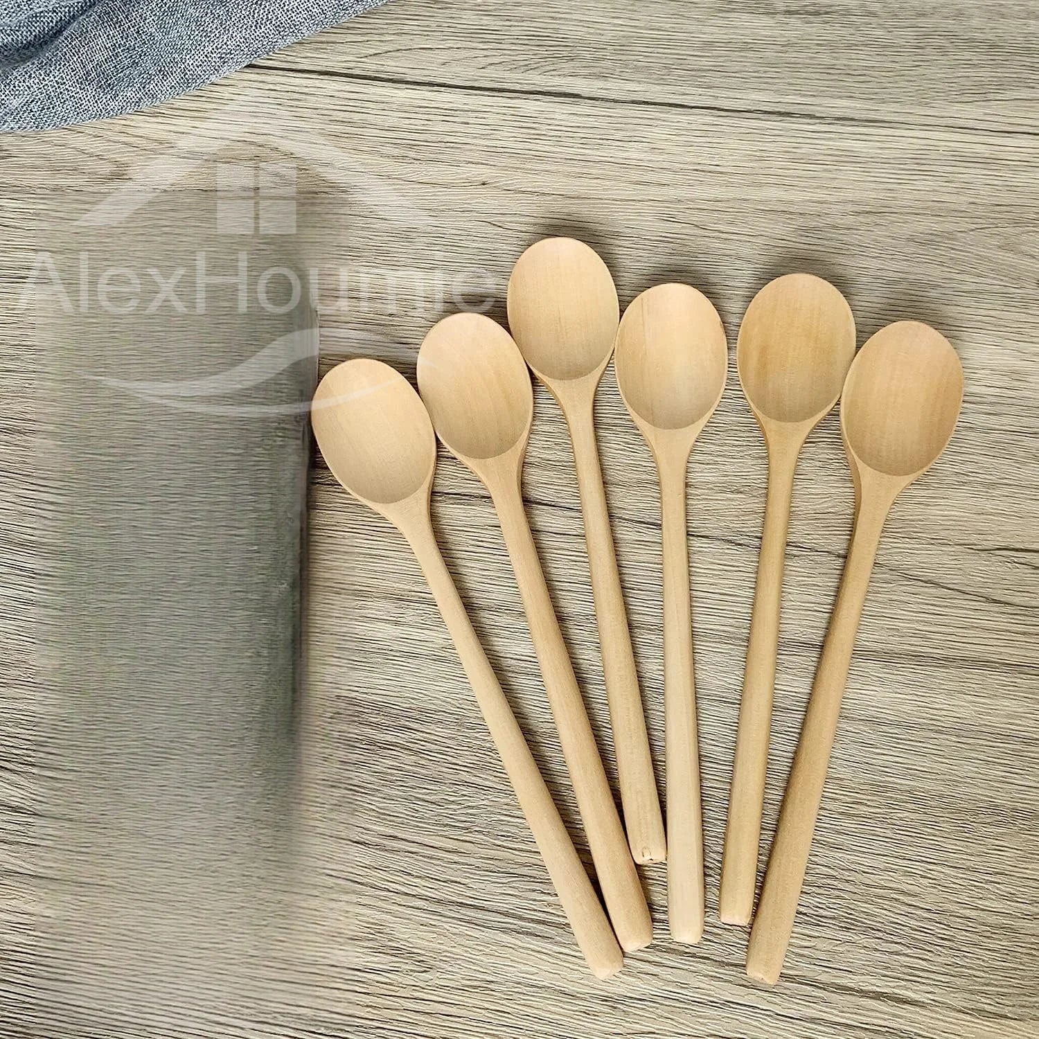 6-Piece Bamboo Wooden Spoon Set – Korean Style 9"