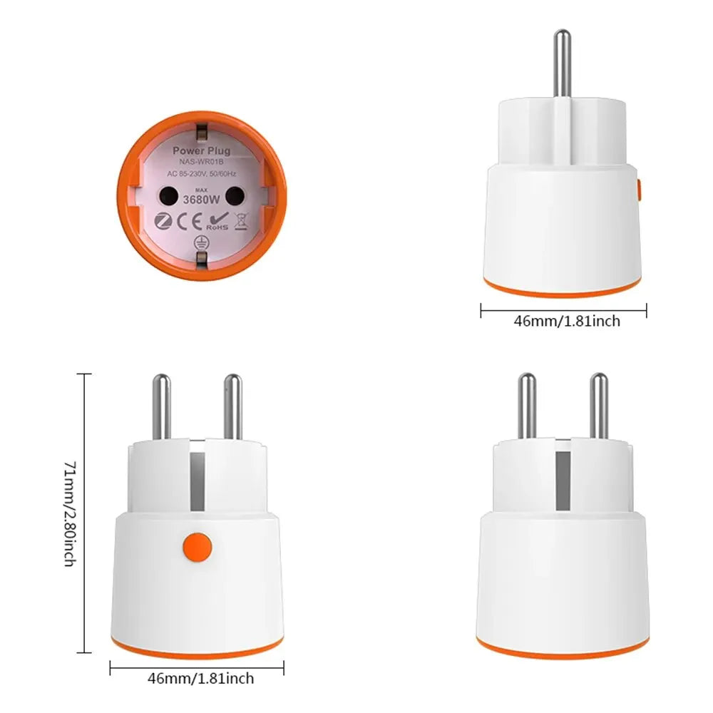 Tuya Zigbee Smart Plug EU – 16A Socket with Energy Monitoring & Voice Control