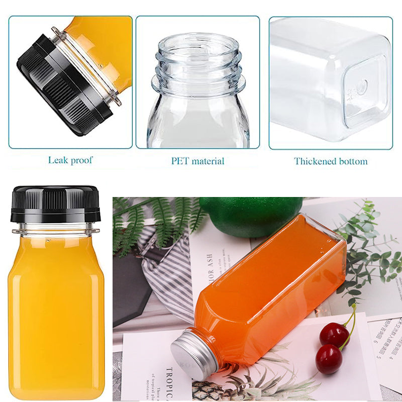 5-Pack Clear Reusable Juice Bottles with Lids & Funnel (60–500ml)