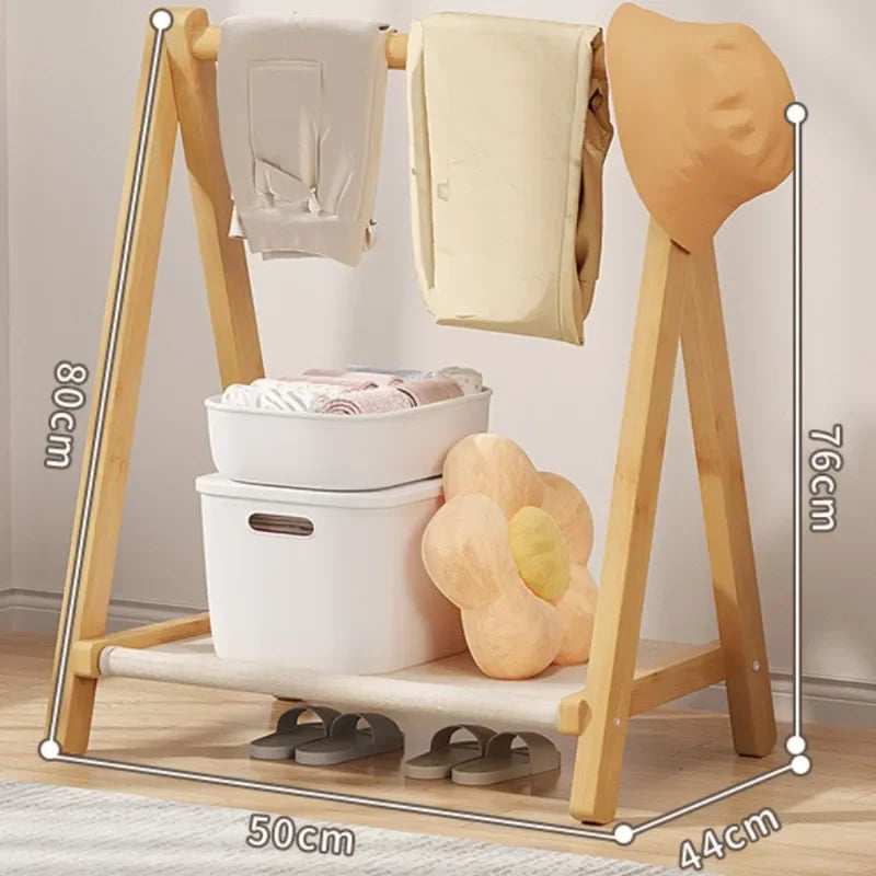 Foldable Bamboo Floor Clothes & Towel Hanger