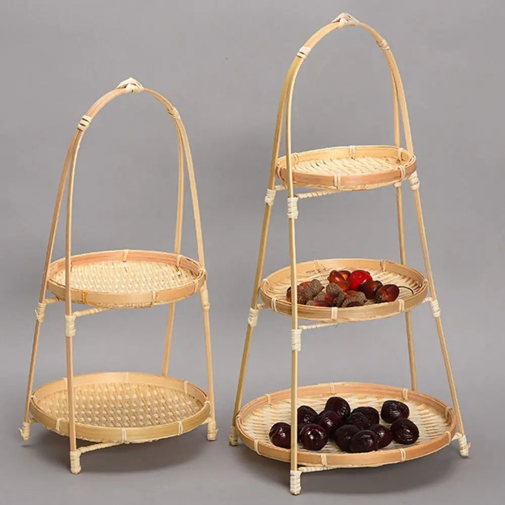 Multi-Layer Bamboo Woven Storage Basket (1-3 Layers)