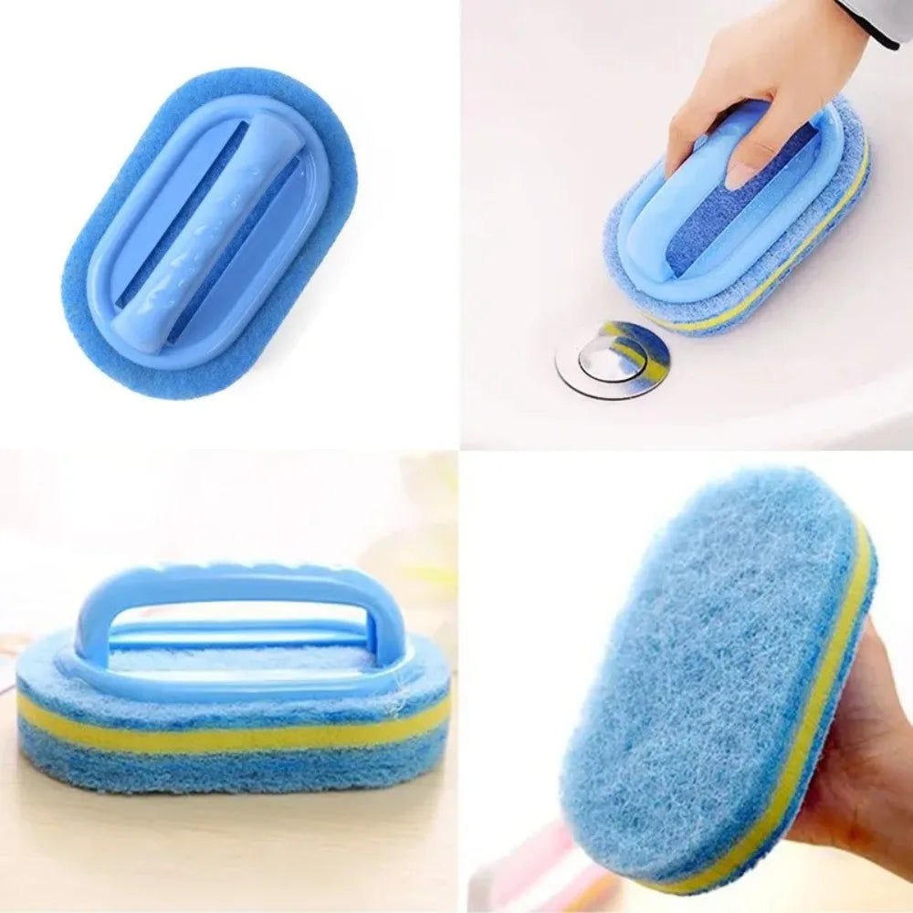 Multi-Purpose Scrubbing Brush with Handle – Kitchen & Bathroom Cleaning Tool