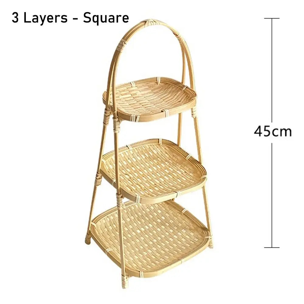 Multi-Layer Bamboo Woven Storage Basket (1-3 Layers)