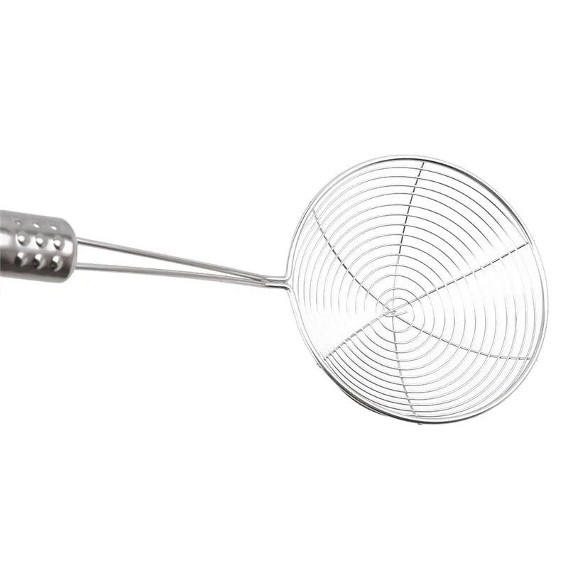 Stainless Steel Oval Skimmer – Fine Mesh Oil & Food Strainer for Cooking & Frying