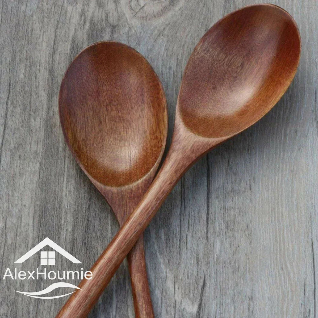 6-Piece Bamboo Wooden Spoon Set – Korean Style 9"
