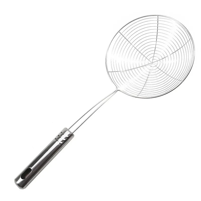 Stainless Steel Oval Skimmer – Fine Mesh Oil & Food Strainer for Cooking & Frying