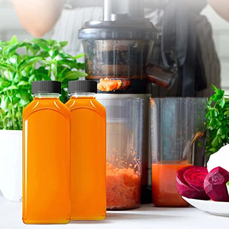 5-Pack Clear Reusable Juice Bottles with Lids & Funnel (60–500ml)