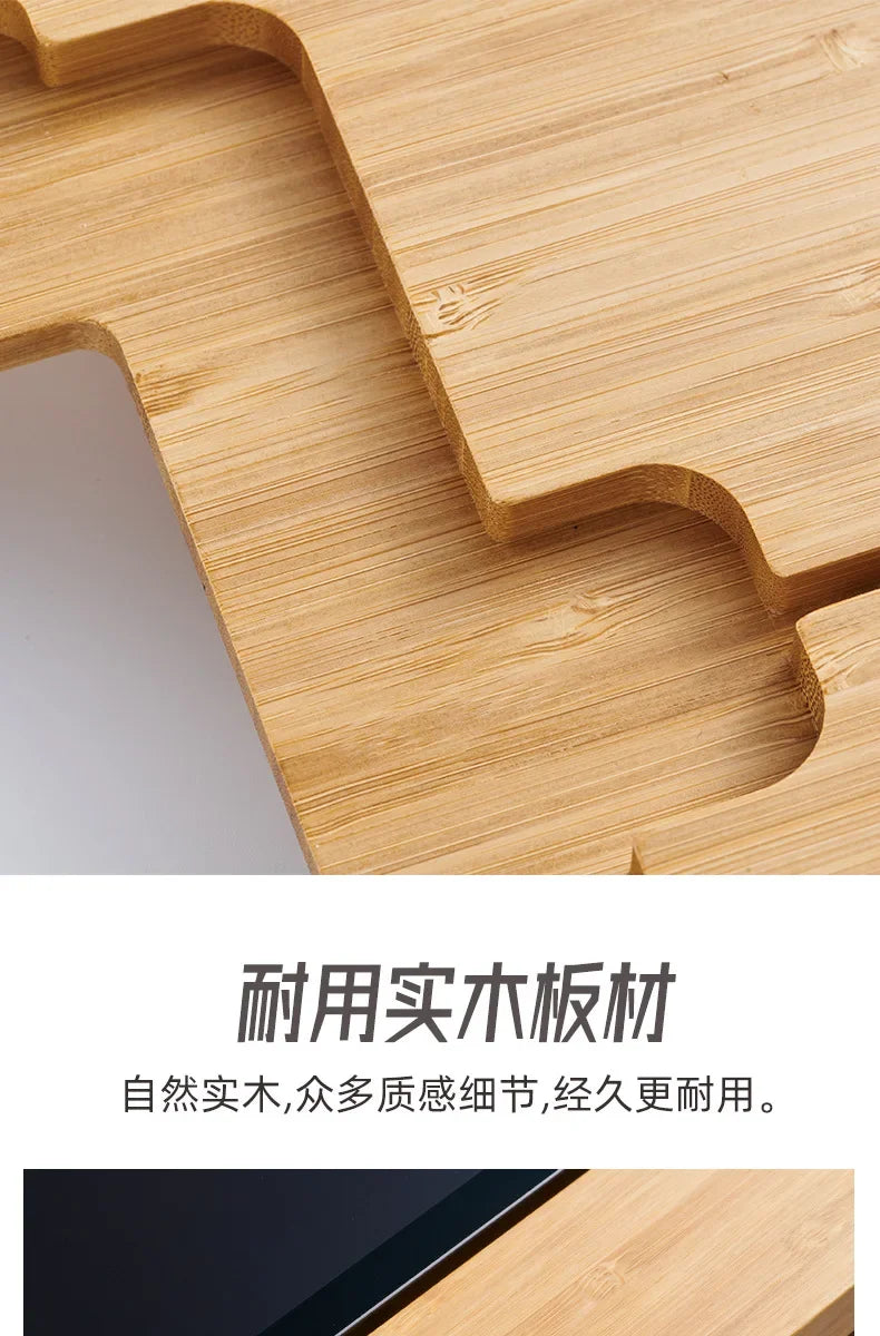 Adjustable Bamboo Foldable iPad Stand (11"-12.9")