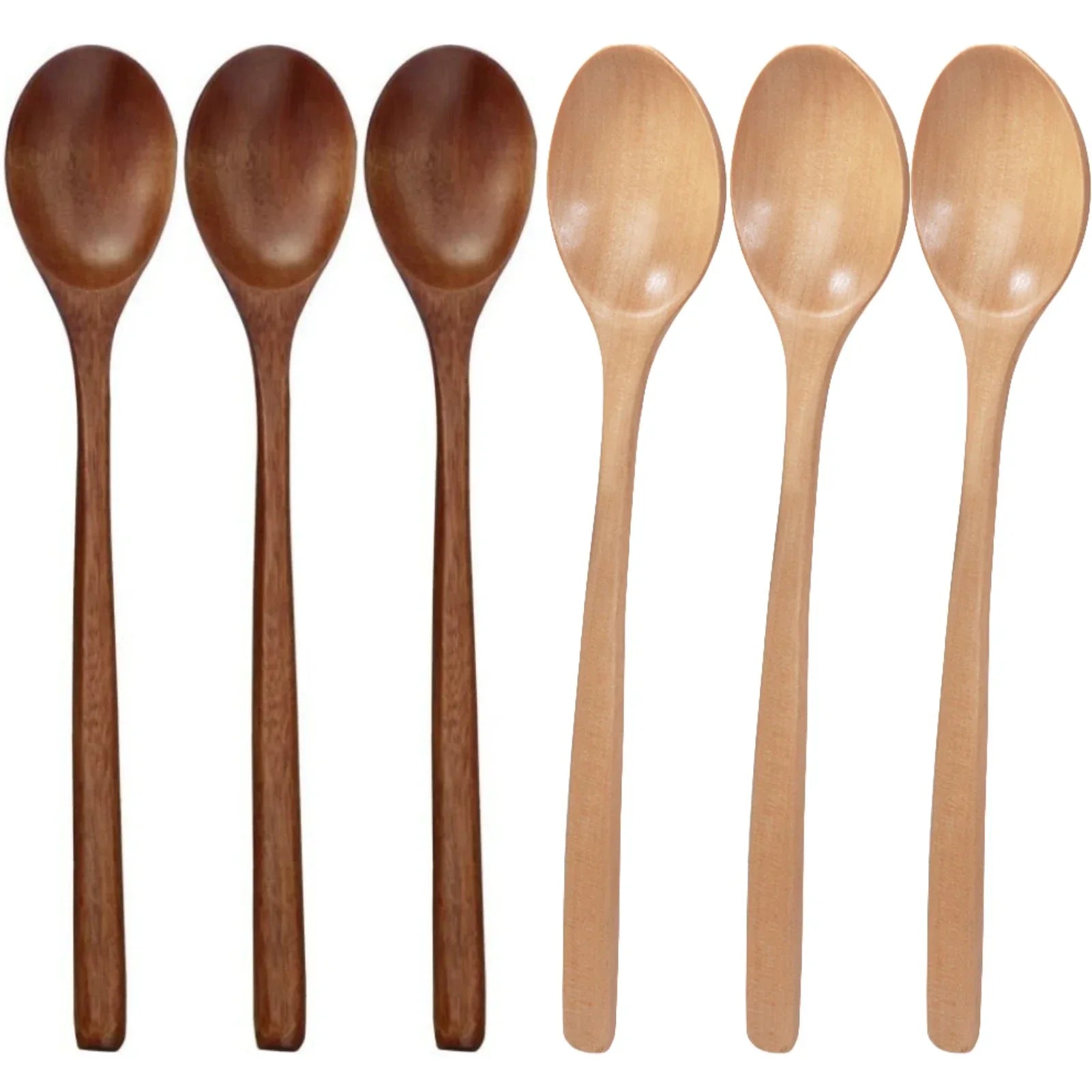 6-Piece Bamboo Wooden Spoon Set – Korean Style 9"