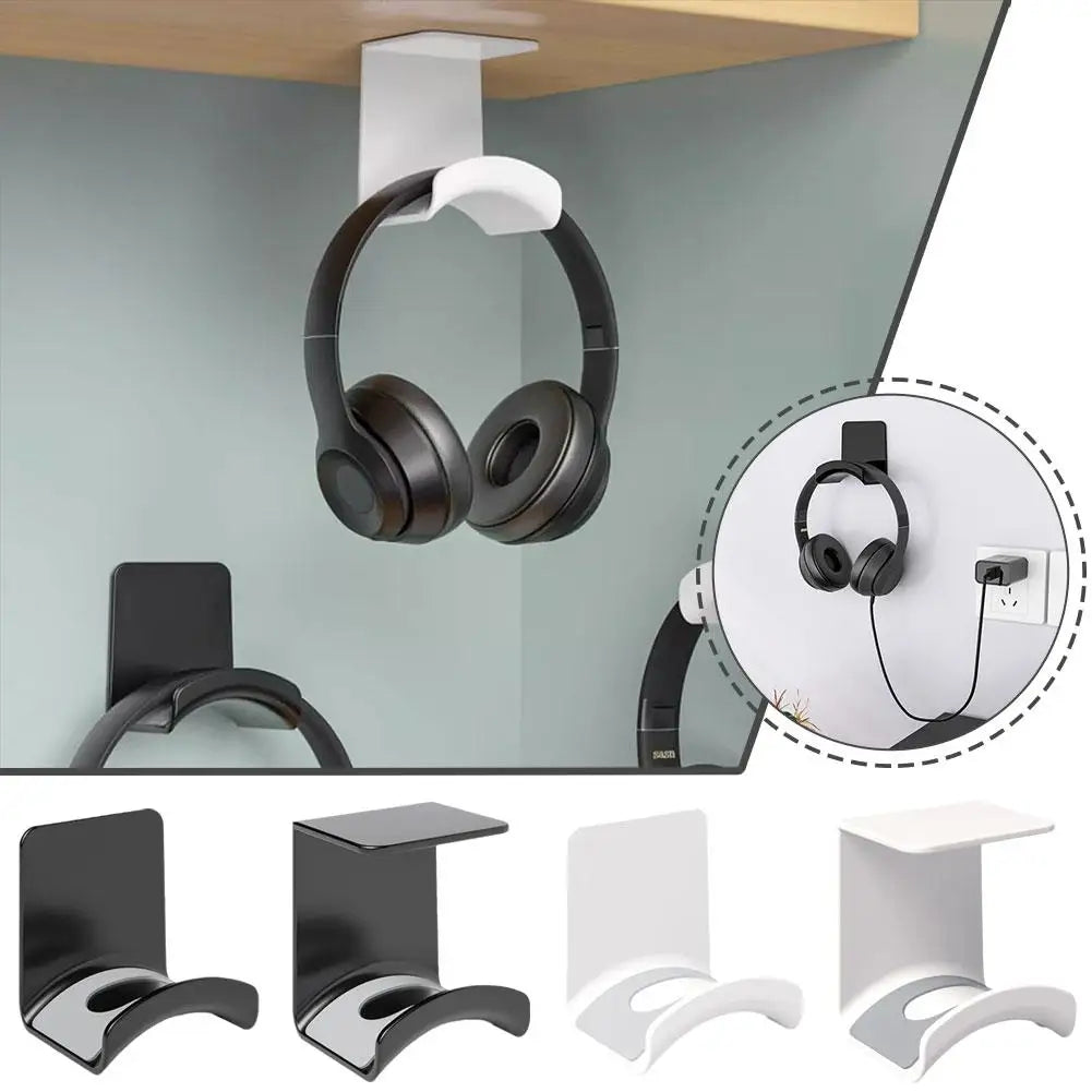 Universal Adhesive Plastic Headphone Wall & Desk Mount