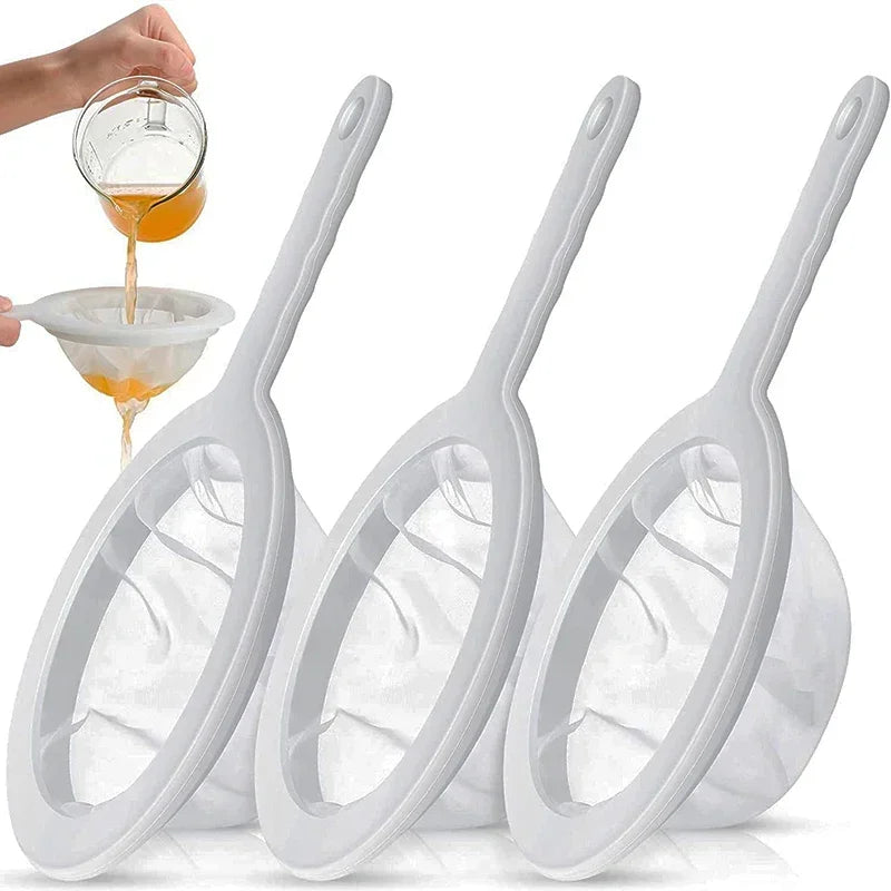 Reusable Nylon Fine Mesh Strainer Spoon – 100/200/400 Mesh for Kitchen Filtering