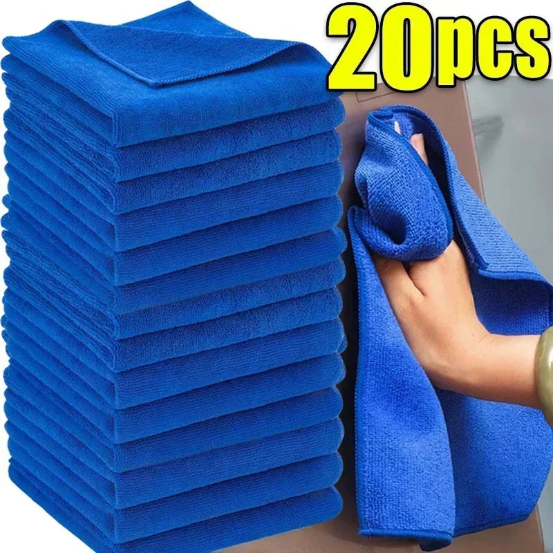 1–20Pcs Microfiber Cleaning Towels – Car Wash, Drying & Polishing Cloths