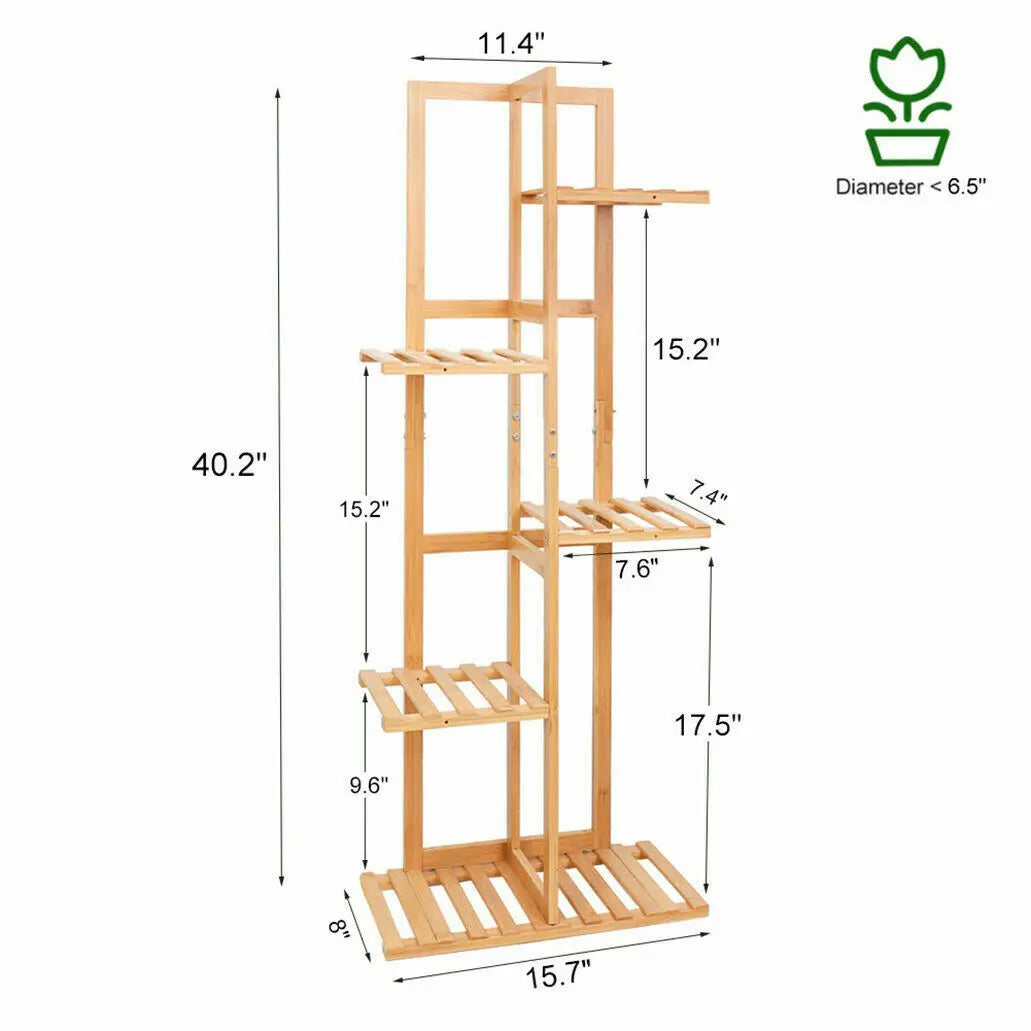 Bamboo 5/6 Tier Plant Stand Rack