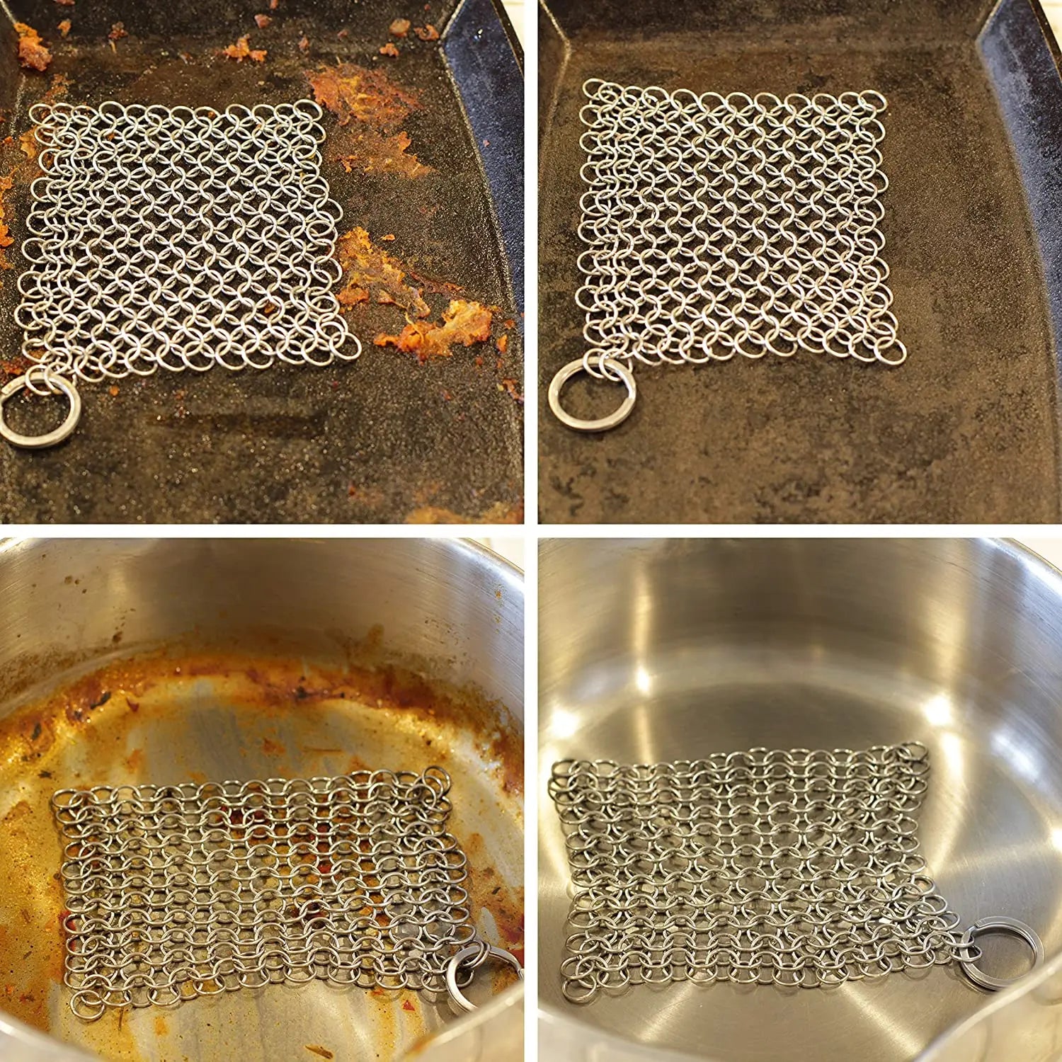 Leeseph Stainless Steel Chainmail Kitchen Scrubber