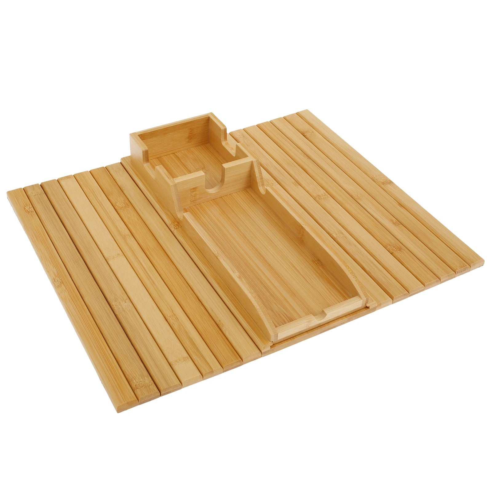 Foldable Bamboo Sofa Armrest Cup Holder Tray